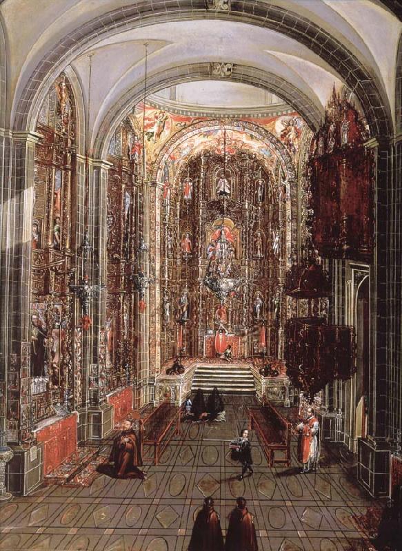 unknow artist This painting Allows us to picture the interior of a church in new spain oil painting image